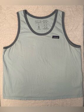Patagonia Women's XL P-6 Label Organic Cotton Tank Top Fin Blue